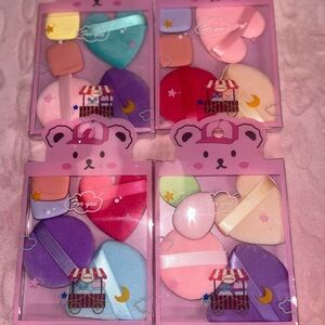 Cute Bear-Themed Makeup Sponge Set - Multicolor